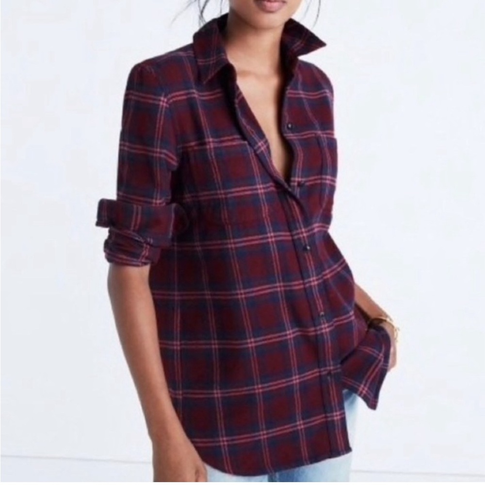 Madewell Plaid Button‎ Down Flannel Shirt XS Small